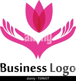 Lotus flower Logo und Symbol der Natur Gesundheit Stock Vektor