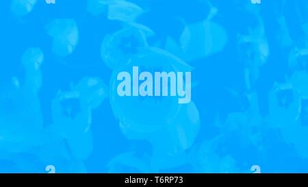 Aqua blau türkis Farbe Hintergrund mit zarten Blumenmustern tulip Muster. 16:9-panoramaformat Stockfoto