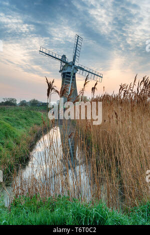 St Benet's Level Entwässerung Mühle auf auf Horning Sümpfe am Ufer des Flusses Thurne in der Norfolk Broads Stockfoto