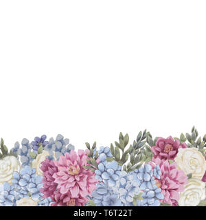 Florale für Design Save the date Karten, Einladungen, Plakate und Geburtstag Dekoration. Feder handgemalt Abbildung isoliert auf weißem backgro Stockfoto