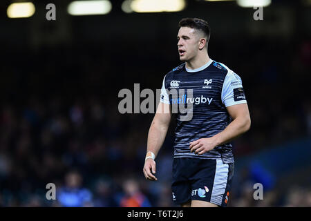 27.April 2019, Fürstentum, das Stadion, Cardiff, Wales; Guinness pro 14, Runden 21, Cardiff Blues Vs Fischadler; Owen Watkin der Fischadler Credit: Craig Thomas/News Bilder Stockfoto