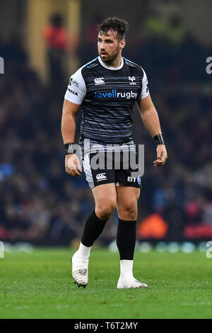 27.April 2019, Fürstentum, das Stadion, Cardiff, Wales; Guinness pro 14, Runden 21, Cardiff Blues Vs Fischadler; Scott Baldwin der Fischadler Credit: Craig Thomas/News Bilder Stockfoto