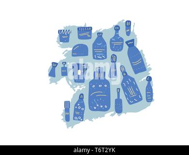 Satz von Schönheit. Hygiene Fläschchen, Röhrchen und Pakete im flachen Stil. Vector Illustration. Stock Vektor