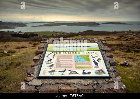 Coastal wildlife Informationen anmelden, Brae der Achnahaird, Westküste von Schottland. Stockfoto