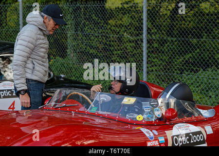 MARCHAMPT, Frankreich, 1. Mai 2019: Tour de France Automobile, 1899 geboren, war eine einzigartige Veranstaltung, mit einem Mix aus Open road, klassische Rennstrecke und bergauf. Stockfoto