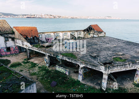 Fisherman's Village in Almada Seite in der Nähe der Tejo in Lissabon Stockfoto