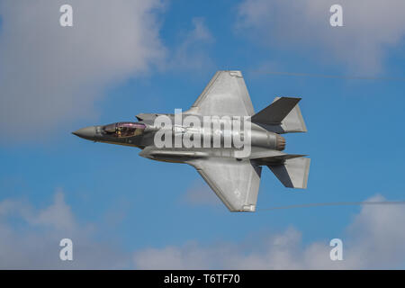 USAF F35 Durchführung von low level Training in Wales Stockfoto