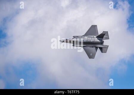 USAF F35 Durchführung von low level Training in Wales Stockfoto