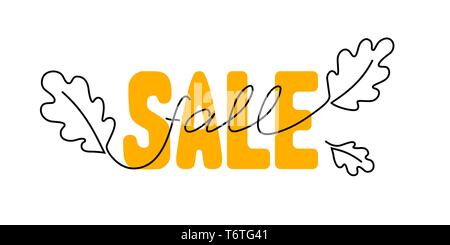 Herbst Verkauf banner Hand gezeichnet Schriftzug. Design für Banner, Drucken, Social Media, Poster. - Vektor Stock Vektor