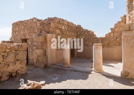 Ruinen der alten Festung Masada in Israel, von Herodes dem Großen bauen Stockfoto