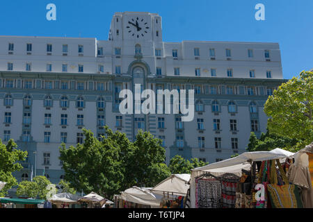 Das Inn on the Square Hotel, ein Art Deco Gebäude am Greenmarket Square, Kapstadt, Südafrika. Stockfoto