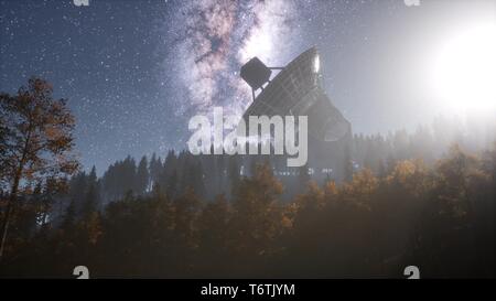 Sternwarte unter dem Sternenhimmel Sterne. hyperlapse Stockfoto