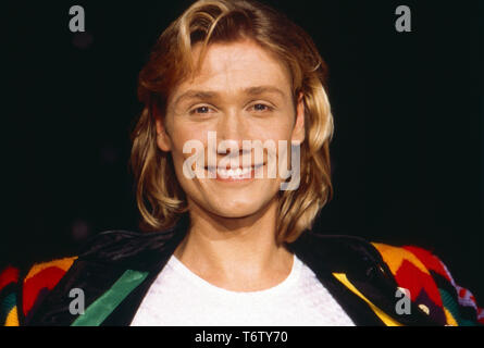 Andreas Bieber, deutscher Wis und Musicaldarsteller des Musicals "Joseph und das erstaunliche Technicolor Dreamcoat', Deutschland 1997. Deutsche Schauspieler und Musical Sänger Andreas Bieber, Deutschland 1997. Stockfoto