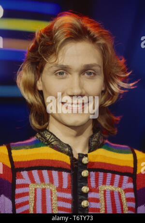 Andreas Bieber, deutscher Wis und Musicaldarsteller des Musicals "Joseph und das erstaunliche Technicolor Dreamcoat', Deutschland 1997. Deutsche Schauspieler und Musical Sänger Andreas Bieber, Deutschland 1997. Stockfoto