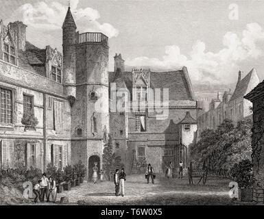 Das Musée de Cluny, Paris, antiken Stahl Gravierte drucken, 1831 Stockfoto