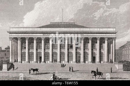 Bourse de Paris, Paris, antiken Stahl Gravierte drucken, 1831 Stockfoto