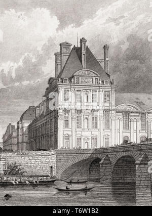 Der Pavillon de Flore, in der Nähe des Pont Royal, Paris, antiken Stahl Gravierte drucken, 1831 Stockfoto