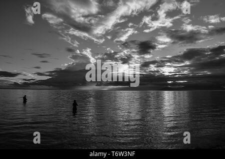 Silhouette in Tahiti Stockfoto