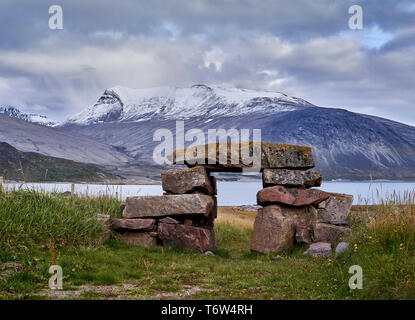 Igaliku alten nordischen Ruinen von Gardar, Südgrönland Stockfoto