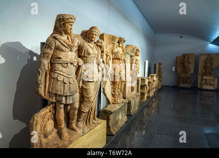 Museum Ausstellungen in Aphrodisias römische Überreste, Weltkulturerbe der UNESCO, den Westen der Türkei Stockfoto