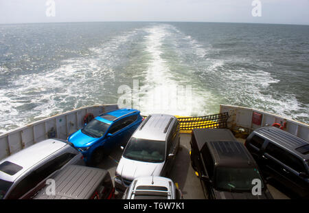 Kreuzung Delaware Bay von Lewes nach Cape May Ferry - nur Stehplätze auf der Fähre-07 Stockfoto