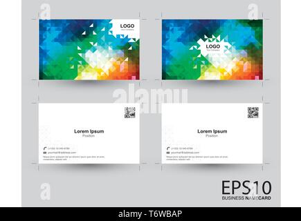 Abstrakte farbenfrohe namecard Vorlage Hintergrund. Stock Vektor
