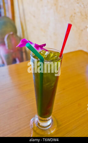 Eistee grüner Tee, Phuket Town, Thailand Stockfoto