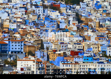 Blaue Stadt Tanger in Marokko Stockfoto