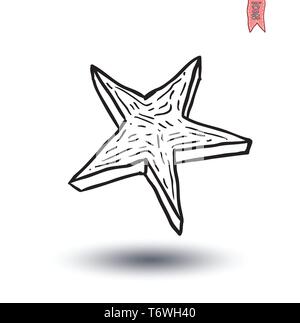 Sun Symbol, hand Vector Illustration gezeichnet. Stock Vektor