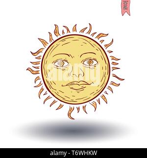 Sun Symbol, hand Vector Illustration gezeichnet. Stock Vektor