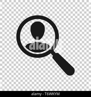 Suche Stellenausschreibung Symbol in transparenten Stil. Lupe Karriere Vector Illustration auf isolierte Hintergrund. Finden Vakanz Geschäftskonzept. Stock Vektor