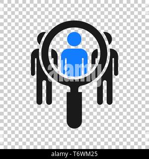 Suche Stellenausschreibung Symbol in transparenten Stil. Lupe Karriere Vector Illustration auf isolierte Hintergrund. Finden Arbeitgeber Geschäftskonzept. Stock Vektor