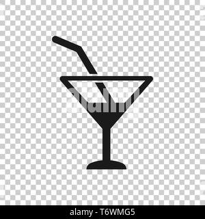 Alkohol cocktail Symbol in transparenten Stil. Getränke Glas Vector Illustration auf isolierte Hintergrund. Martini liquid Geschäftskonzept. Stock Vektor