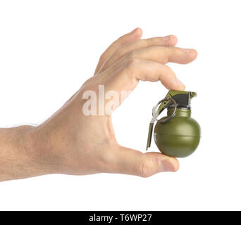 Hand mit kleinen Granate Stockfoto