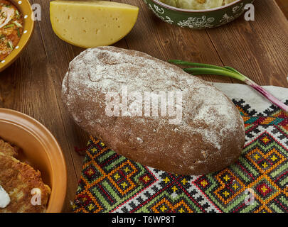 Litauische dunkles Roggenbrot Stockfoto