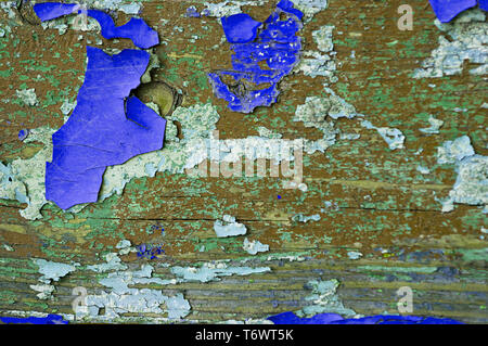 Textur Hintergrund - Holz- Oberfläche mit alten abblätternde Farbe abgedeckt Stockfoto