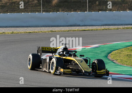 Barcelona, Spanien. 5. März, 2019 - Guanyu Zhou aus China mit 7 UNI virtuosen Racing auf Spur während der Tag einer der FIA F2 vor der Saison Test am Circuit de Stockfoto