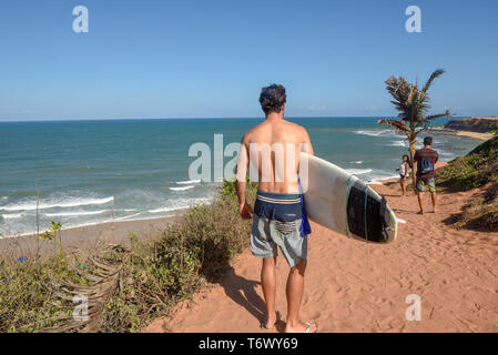 Pipa, Brasilien - 23. Januar 2019: schöne Strand von Praia do Amor in der Nähe von Pipa auf Brasilien Stockfoto