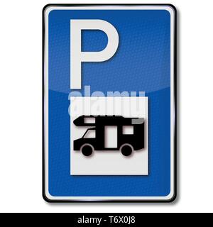 Parkplätze für Wohnwagen und camping trailers Stock Vektor