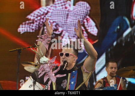 Deutsche Sänger Andreas Gabalier auf Tour, Freiburg, 2018 Stockfoto