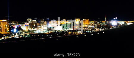 Las Vegas Lichter der Stadt vom Flugzeug in der Nacht Stockfoto