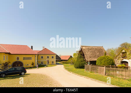 Amstetten: Bauernhof Distelberger Mostviertler Bauernmuseum Genussbauernhof, Museum, im Weiler Gigerreith in Mostviertel, Niederösterreich, Niederösterreich, Stockfoto