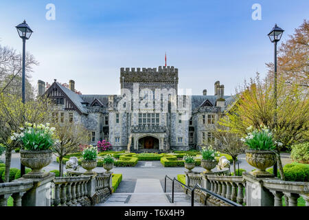 Hatley Castle, Hatley Park, Hemlocktannen, Britisch-Kolumbien (Victoria), Kanada Stockfoto