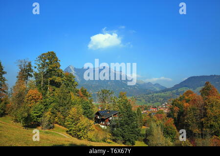 Sonthofen ist eine Stadt in Deutschland, mit vielen historischen Sehenswürdigkeiten Stockfoto
