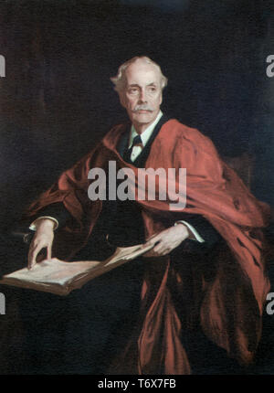 Arthur James Balfour, 1. Earl of Balfour (1848-1930). Von Philip Alexius de László (1869-1937). Balfour war ein britischer Staatsmann und Politiker der Konservativen Partei, der als Premierminister und Außenminister des Vereinigten Königreichs diente. Stockfoto