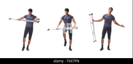 Junge Patientin Sportler Sportler eine Verletzung Trauma mit Leiden Stockfoto