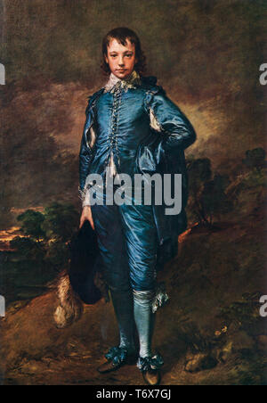 The Blue Boy, C1770. Von Thomas Gainsborough (1727-1788). Vielleicht ist Gainsboroughts berühmtestes Werk, vielleicht ein Porträt von Jonathan Buttle (1752-1805), dem Sohn eines wohlhabenden Bauwarenhändlers, obwohl dies nie bewiesen wurde. Stockfoto