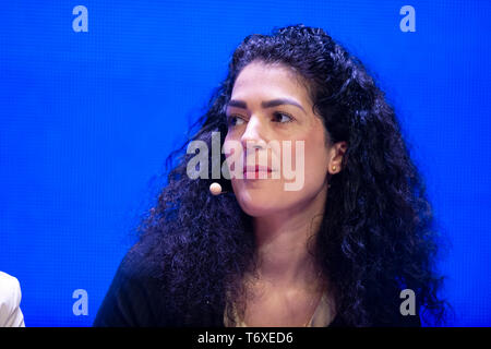 Münster, Deutschland. 27 Apr, 2019. Nariman HAMMOUTI - REINKE, Soldat, Autor, Auftakt für den Wahlkampf für die Europawahl von CDU und CSU, Halle Münsterland in Münster am 27.04.2019, Â | Nutzung der weltweiten Kredit: dpa/Alamy leben Nachrichten Stockfoto