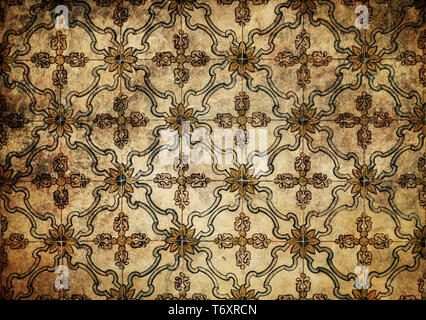 Grunge vintage Keramikfliesen Hintergrund Stockfoto