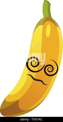 Dizzy Banane illustration Vektor auf weißem Hintergrund Stock Vektor